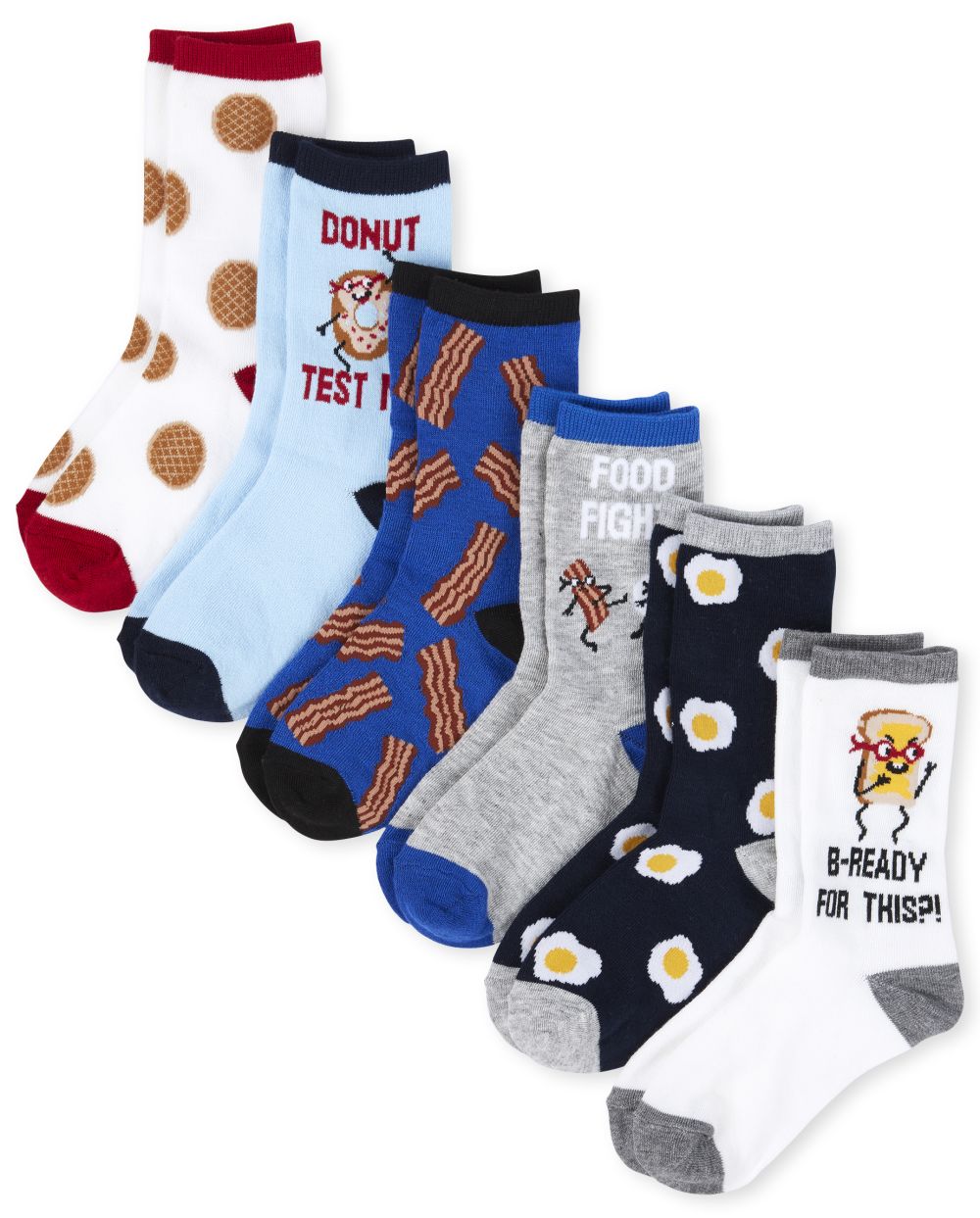 

s Boys Breakfast Crew Socks 6-Pack - Multi - The Children's Place