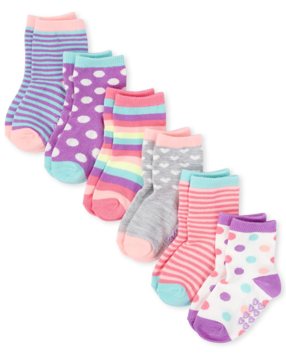 

s Toddler Rainbow Dot Midi Socks 6-Pack - Multi - The Children's Place