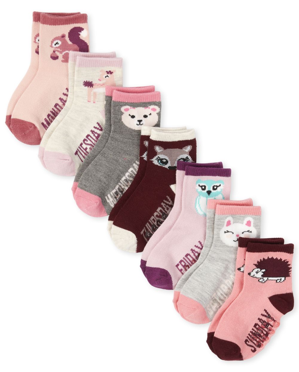 

s Toddler Critter Days Of The Week Midi Socks 7-Pack - Multi - The Children's Place