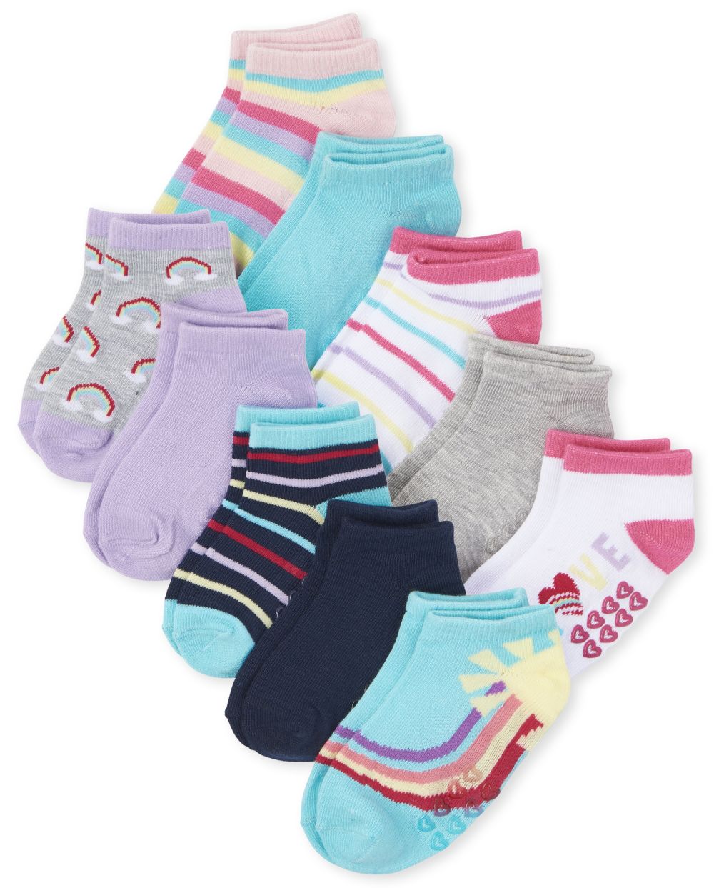 

s Toddler Rainbow Ankle Socks 10-Pack - Multi - The Children's Place