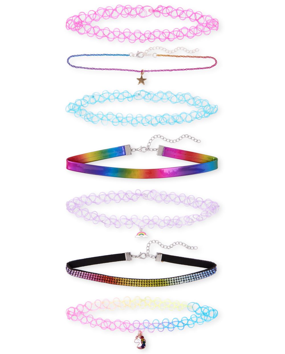 

Girls Rainbow Choker Necklace 7-Pack - Multi - The Children's Place
