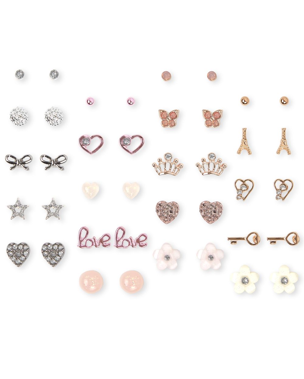 

Girls Flower Heart Earrings 20-Pack - Multi - The Children's Place