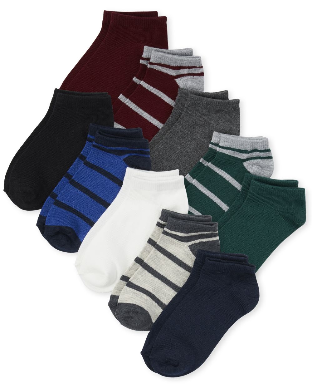 

s Boys Striped Ankle Socks 10-Pack - Multi - The Children's Place