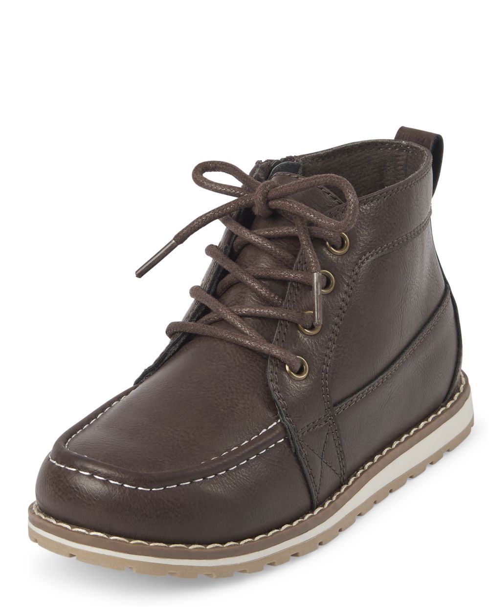 

s Boys Lace Up Mid Top Boots - Brown - The Children's Place