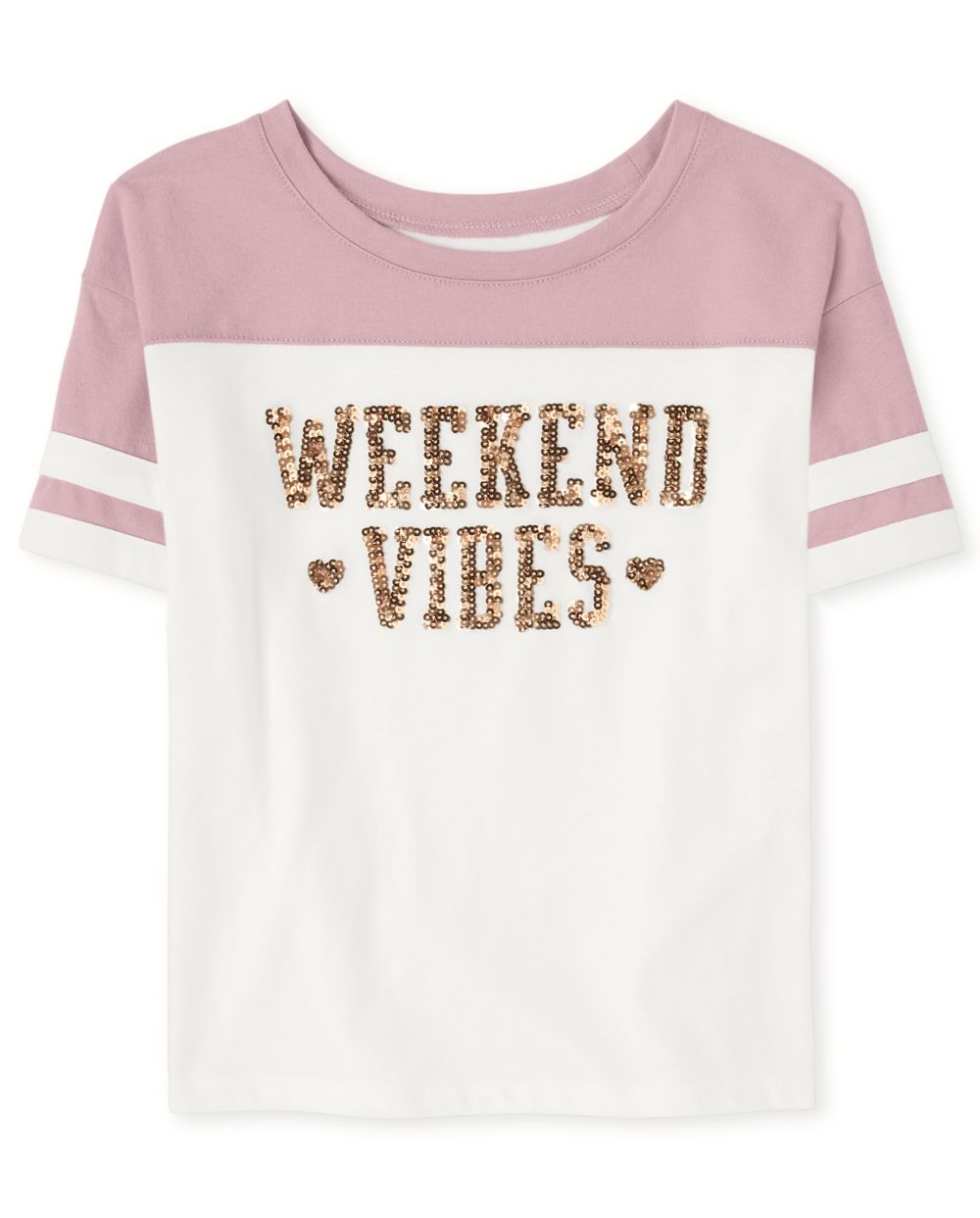

Girls Active Glitter Weekend Vibes Top - Pink - The Children's Place