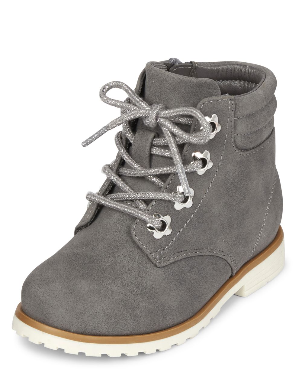 

s Toddler Flower Lace Up Booties - Gray - The Children's Place
