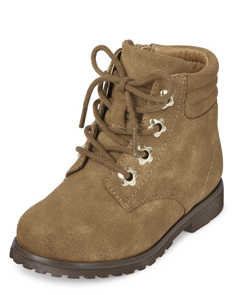 

s Toddler Flower Lace Up Booties - Tan - The Children's Place