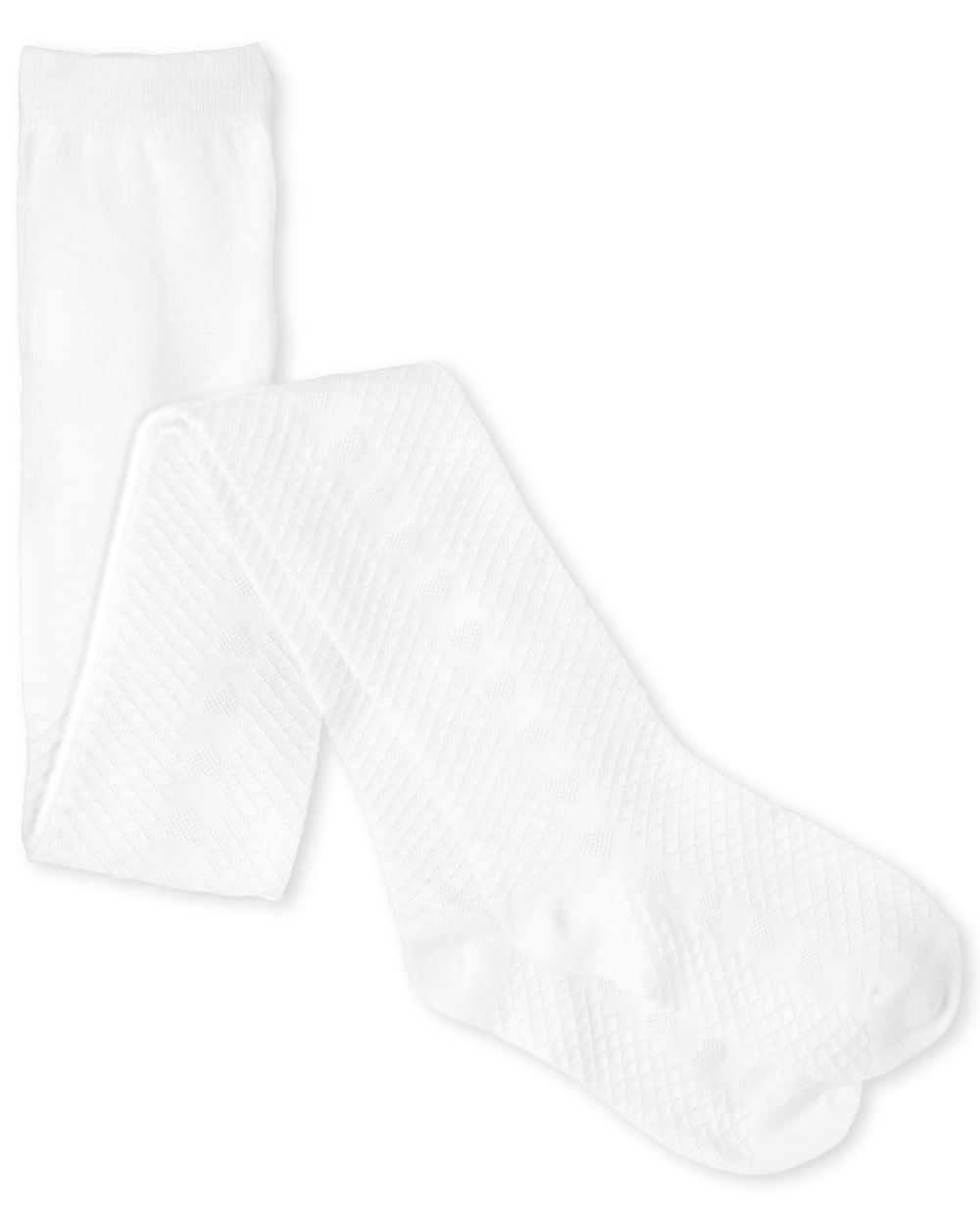 

Girls Heart Pointelle Tights - White - The Children's Place