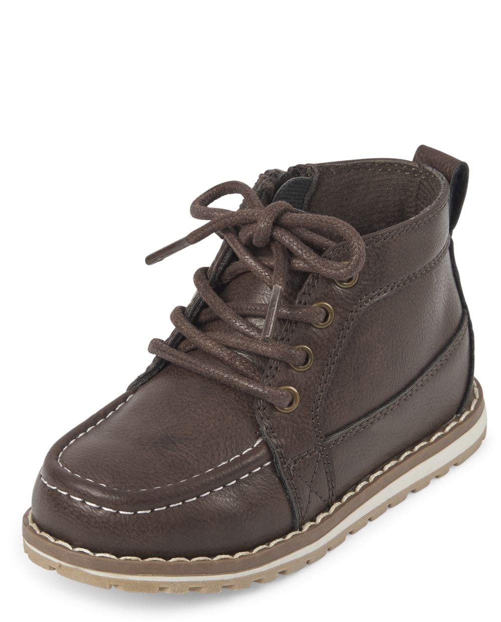 

s Toddler Boys Lace Up Mid Top Boots - Brown - The Children's Place