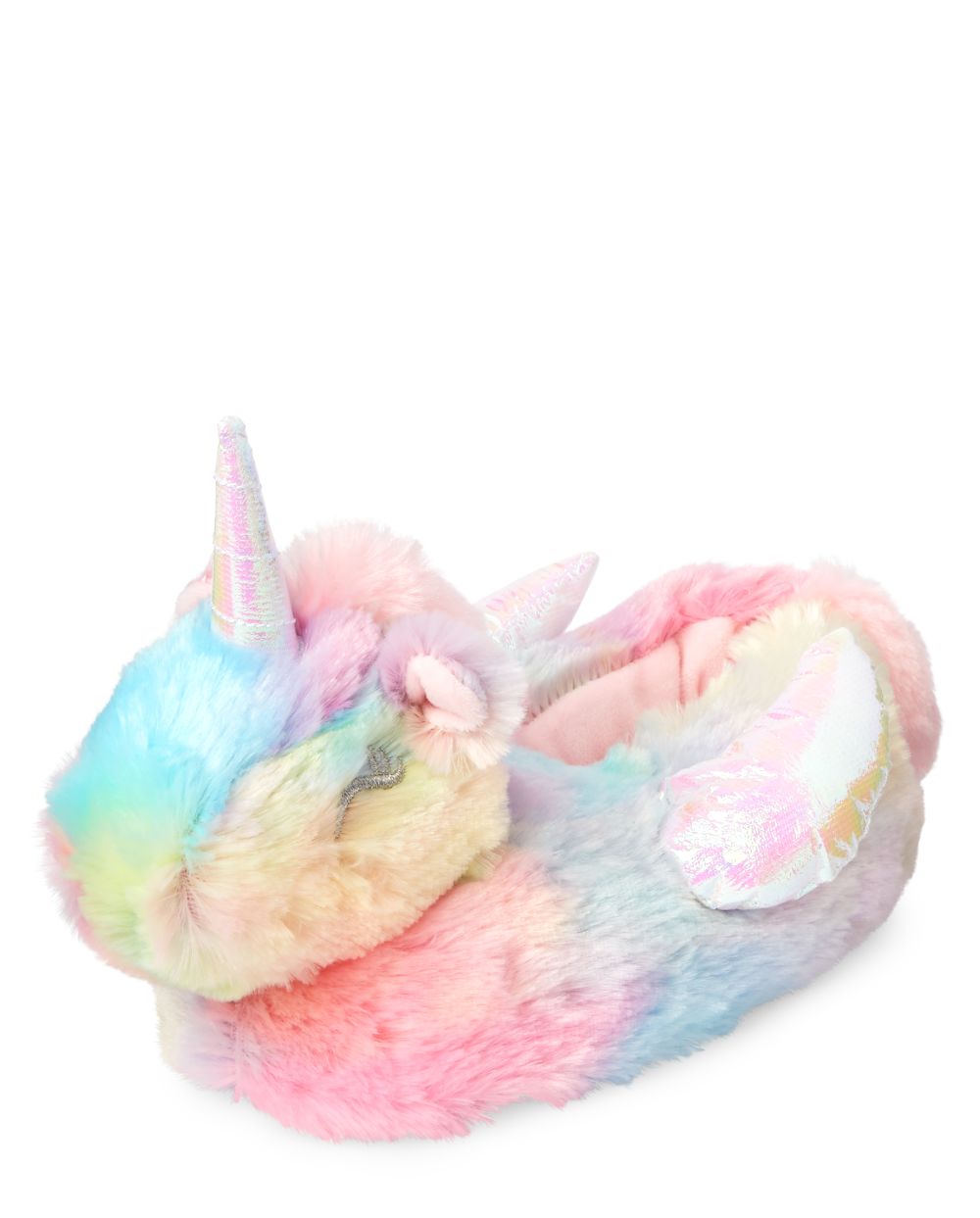 

Girls Rainbow Unicorn Faux Fur Slippers - Multi - The Children's Place