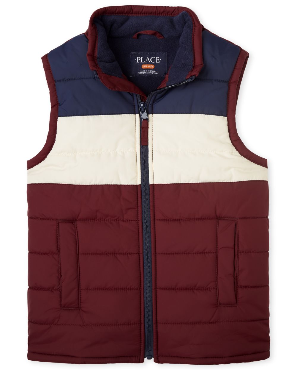 

Boys Boys Colorblock Puffer Vest - Red - The Children's Place