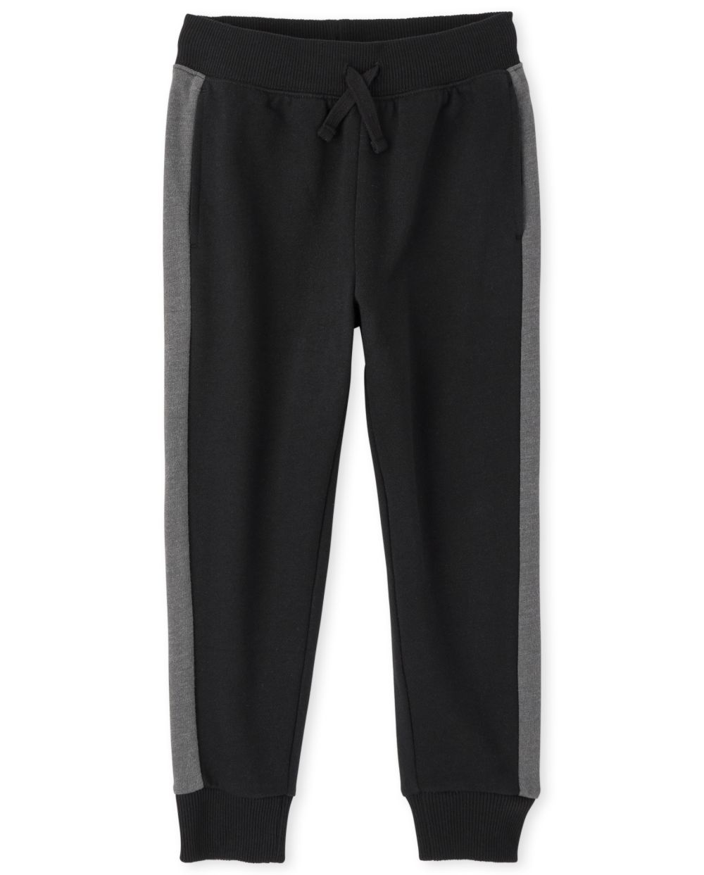 

Boys Boys Active Side Stripe Fleece Jogger Pants - Black - The Children's Place