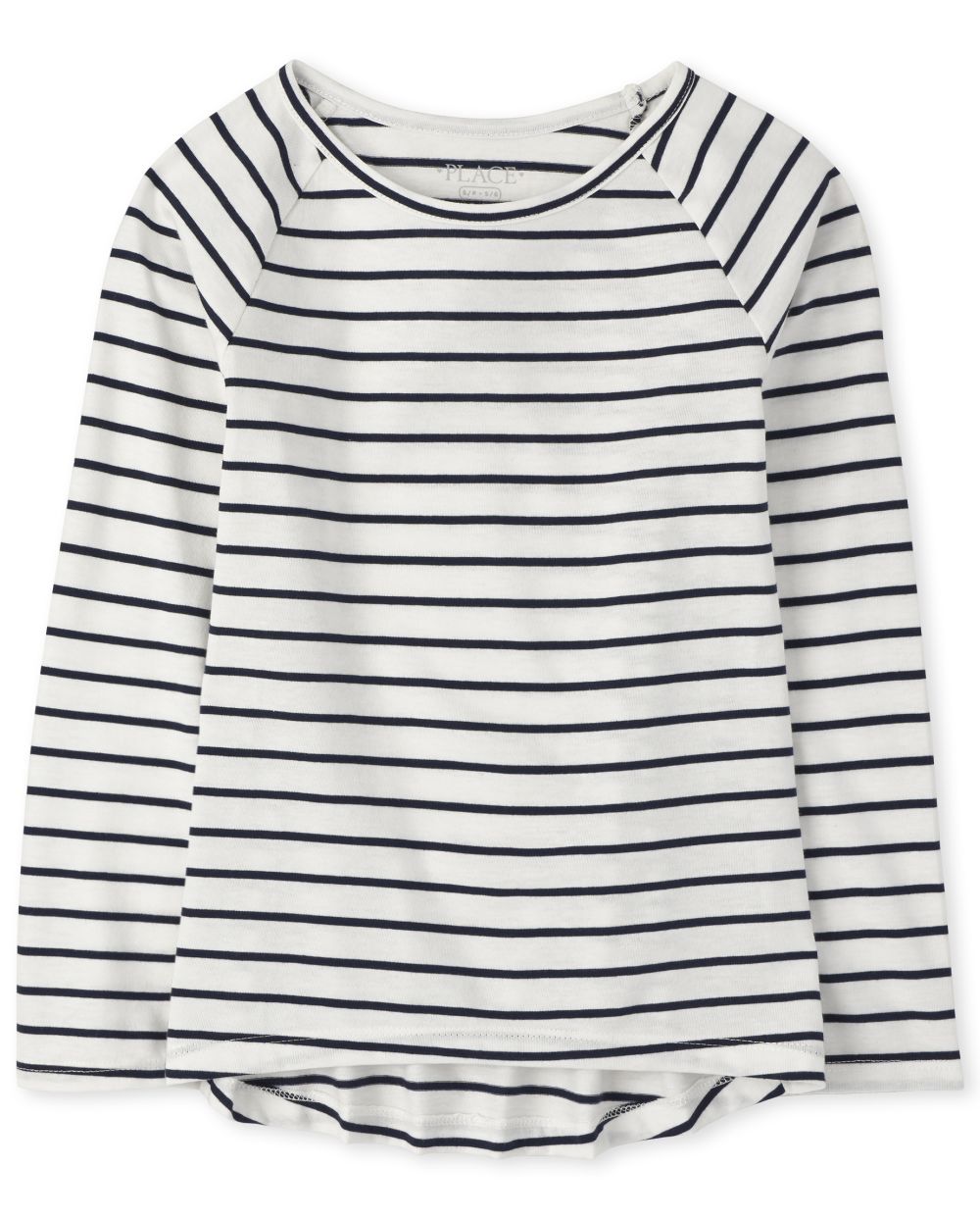 

Girls Striped Basic Layering Tee - Blue T-Shirt - The Children's Place