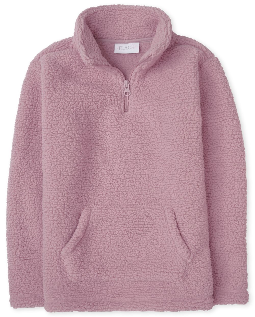 

Girls Sherpa Half Zip Pullover - Pink - The Children's Place
