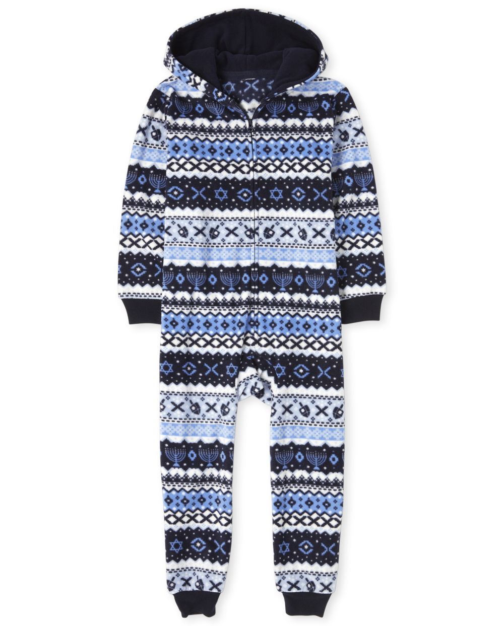 

s Unisex Kids Matching Family Hanukkah Fairisle Fleece One Piece Pajamas - Blue - The Children's Place