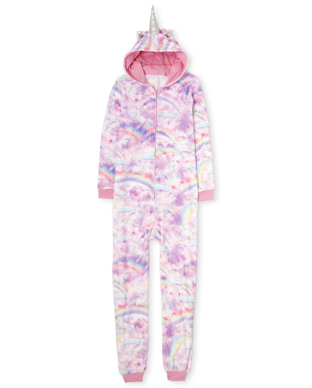 

s Womens Mommy And Me Unicorn Cloud Fleece Matching One Piece Pajamas - Purple - The Children's Place