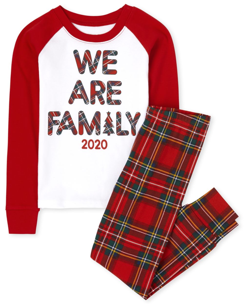 

Girls Unisex Kids Matching Family Tartan Snug Fit Cotton Pajamas - Red - The Children's Place