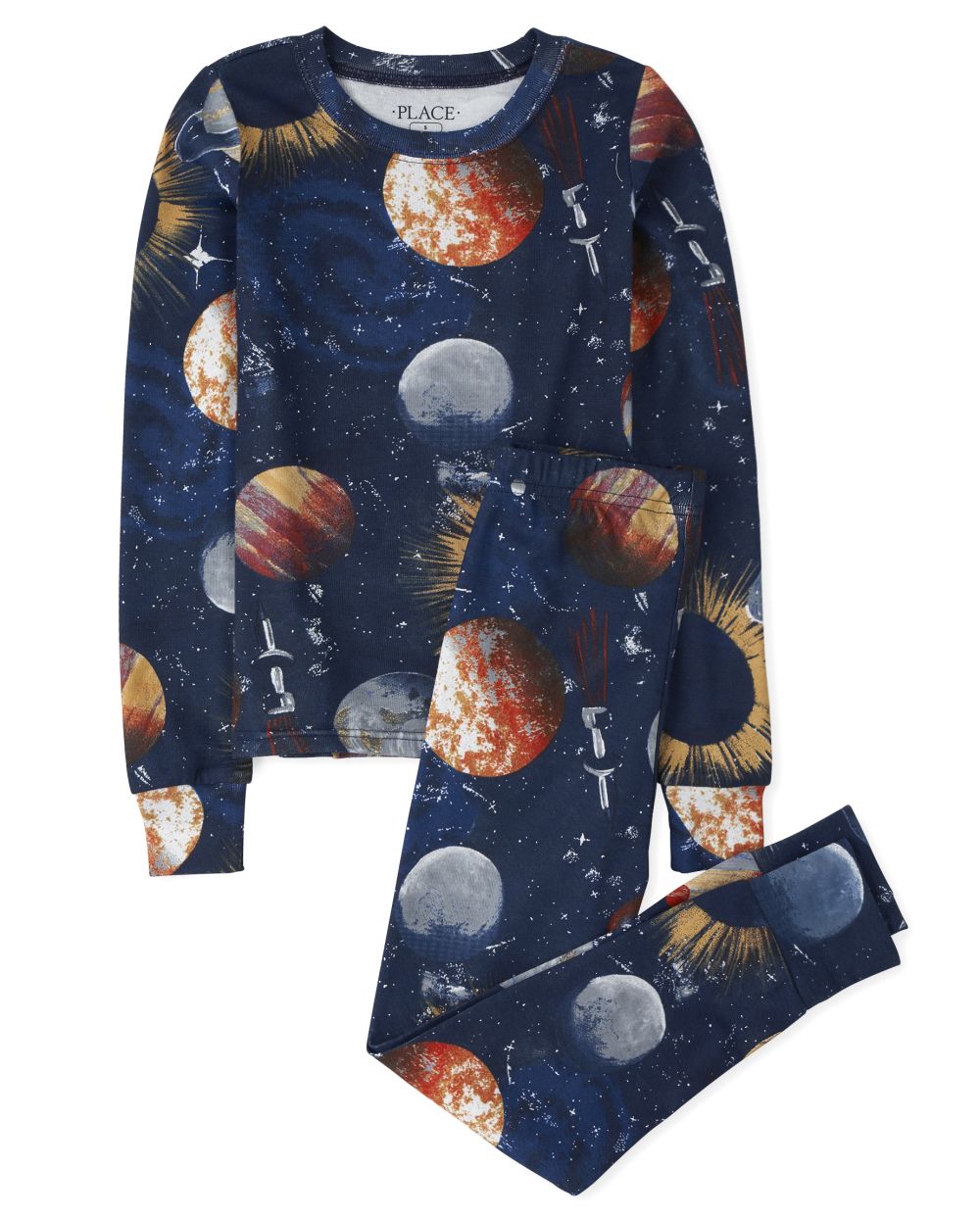 

s Boys Space Snug Fit Cotton Pajamas - Blue - The Children's Place
