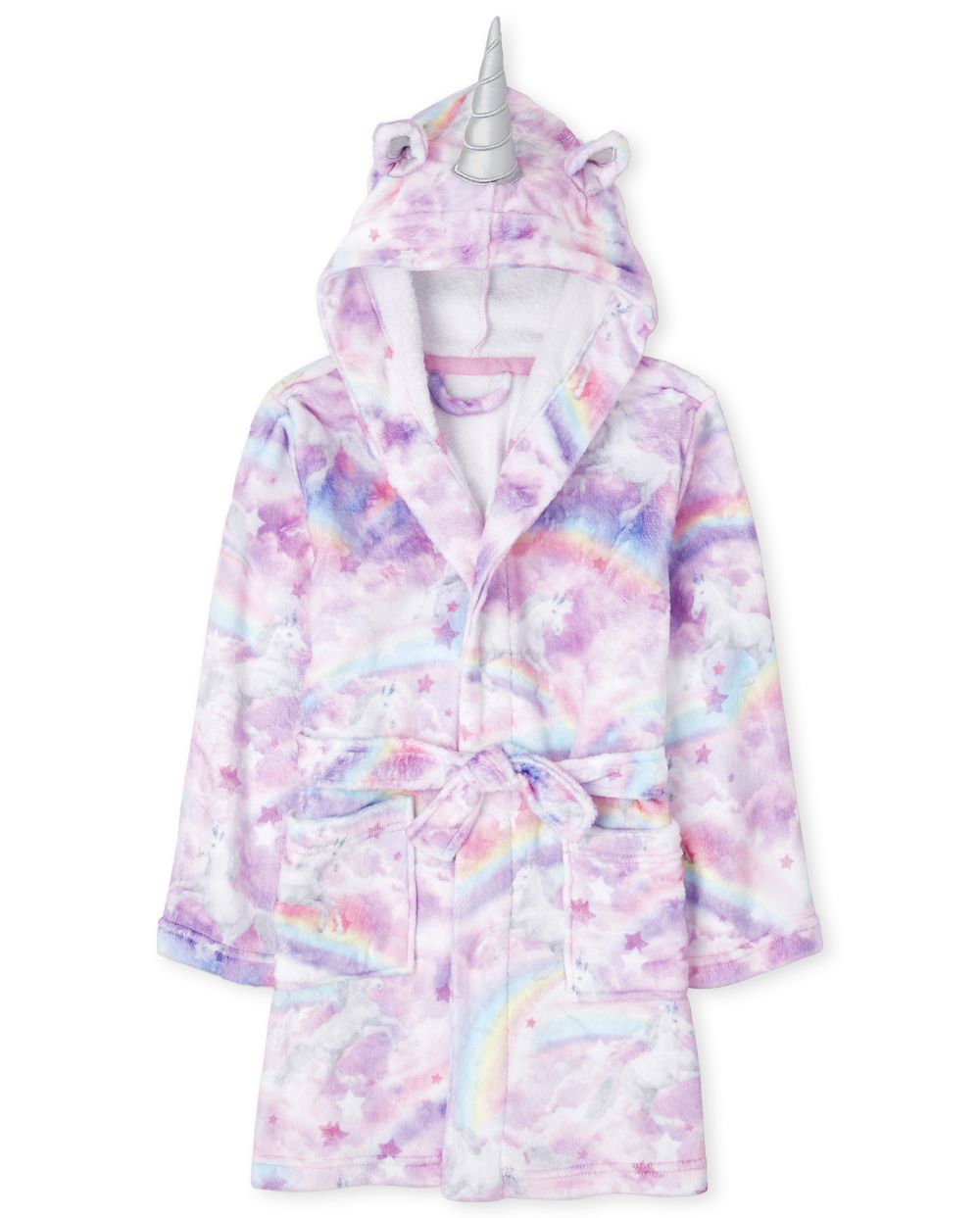 

Girls Unicorn Cloud Fleece Robe - Purple - The Children's Place