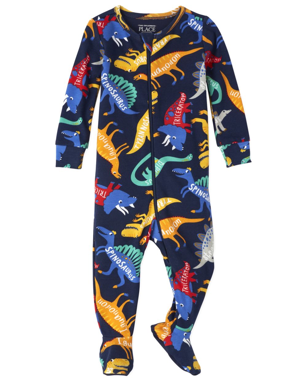 

s Baby And Toddler Boys Dino Snug Fit Cotton One Piece Pajamas - Blue - The Children's Place