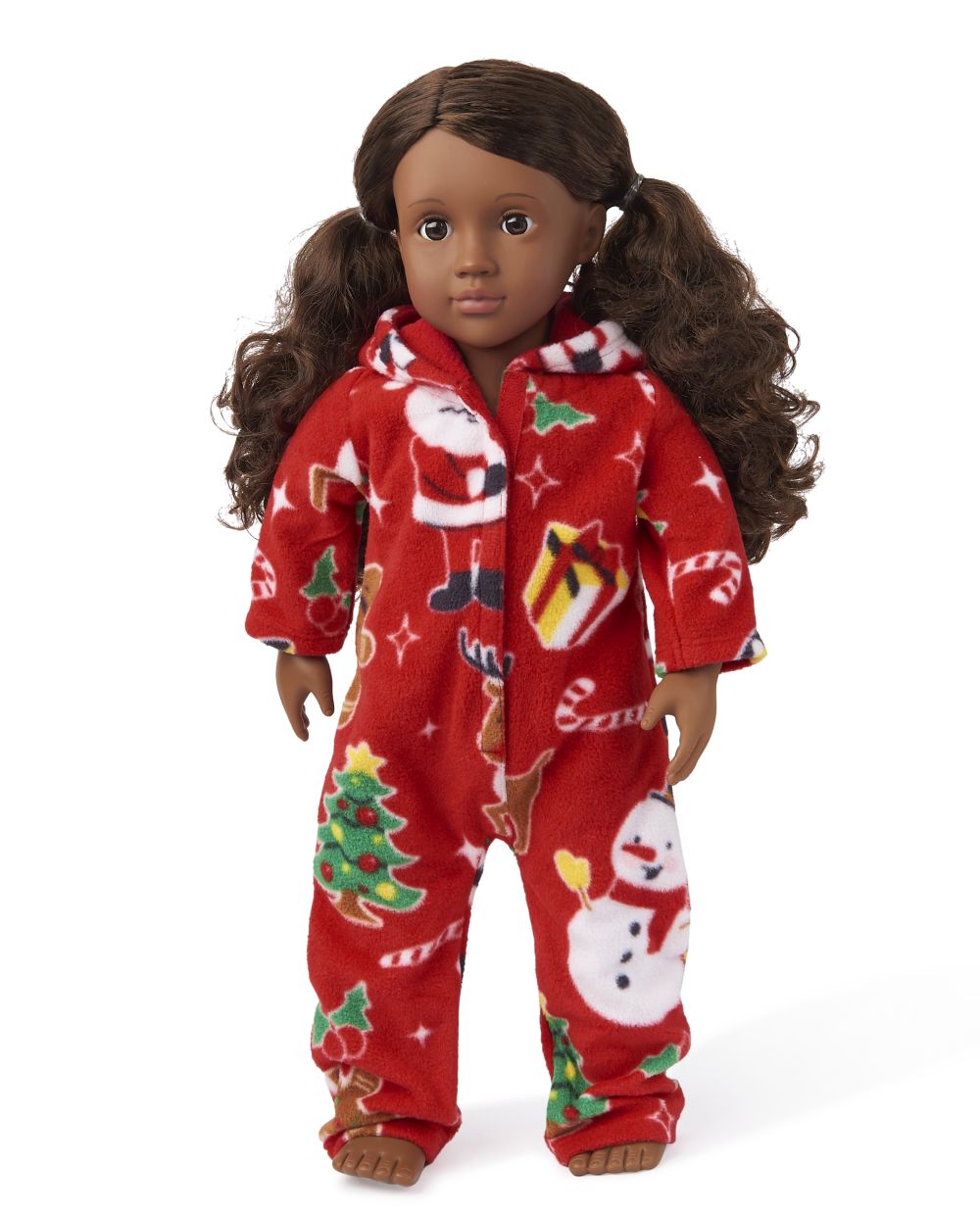 

s Doll Matching Family Christmas Crew Fleece One Piece Pajamas - Red - The Children's Place
