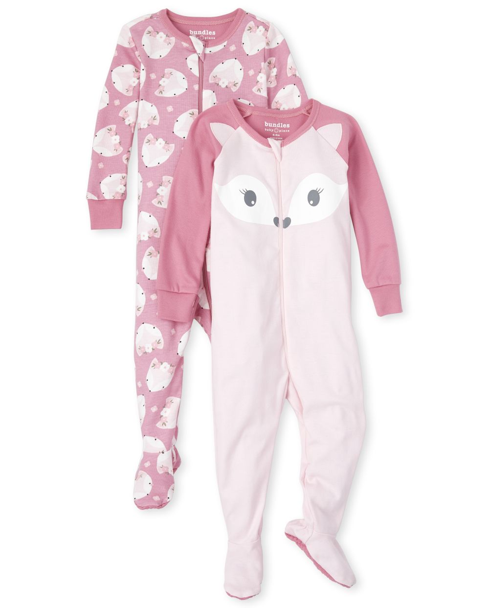

s Baby And Toddler Fox Snug Fit Cotton One Piece Pajamas 2-Pack - Pink - The Children's Place