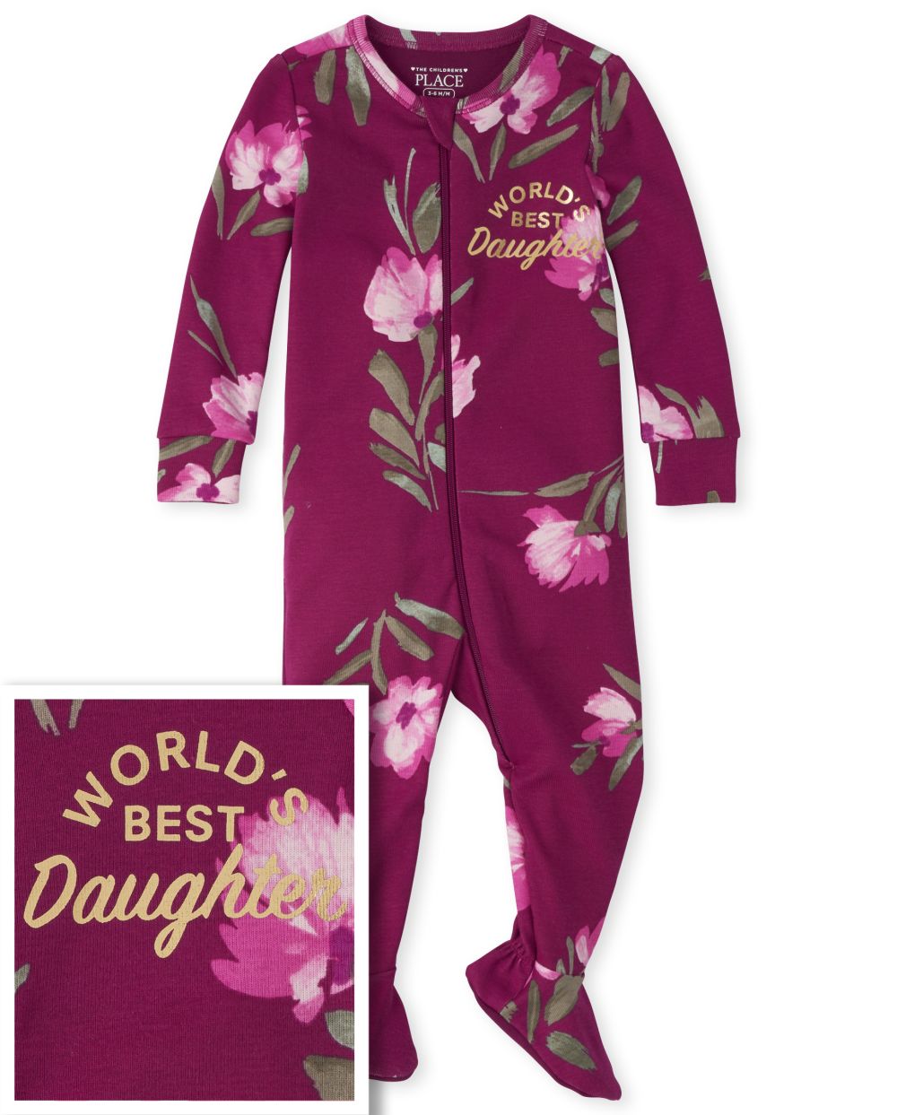 

s Baby And Toddler Best Daughter Snug Fit Cotton One Piece Pajamas - Pink - The Children's Place