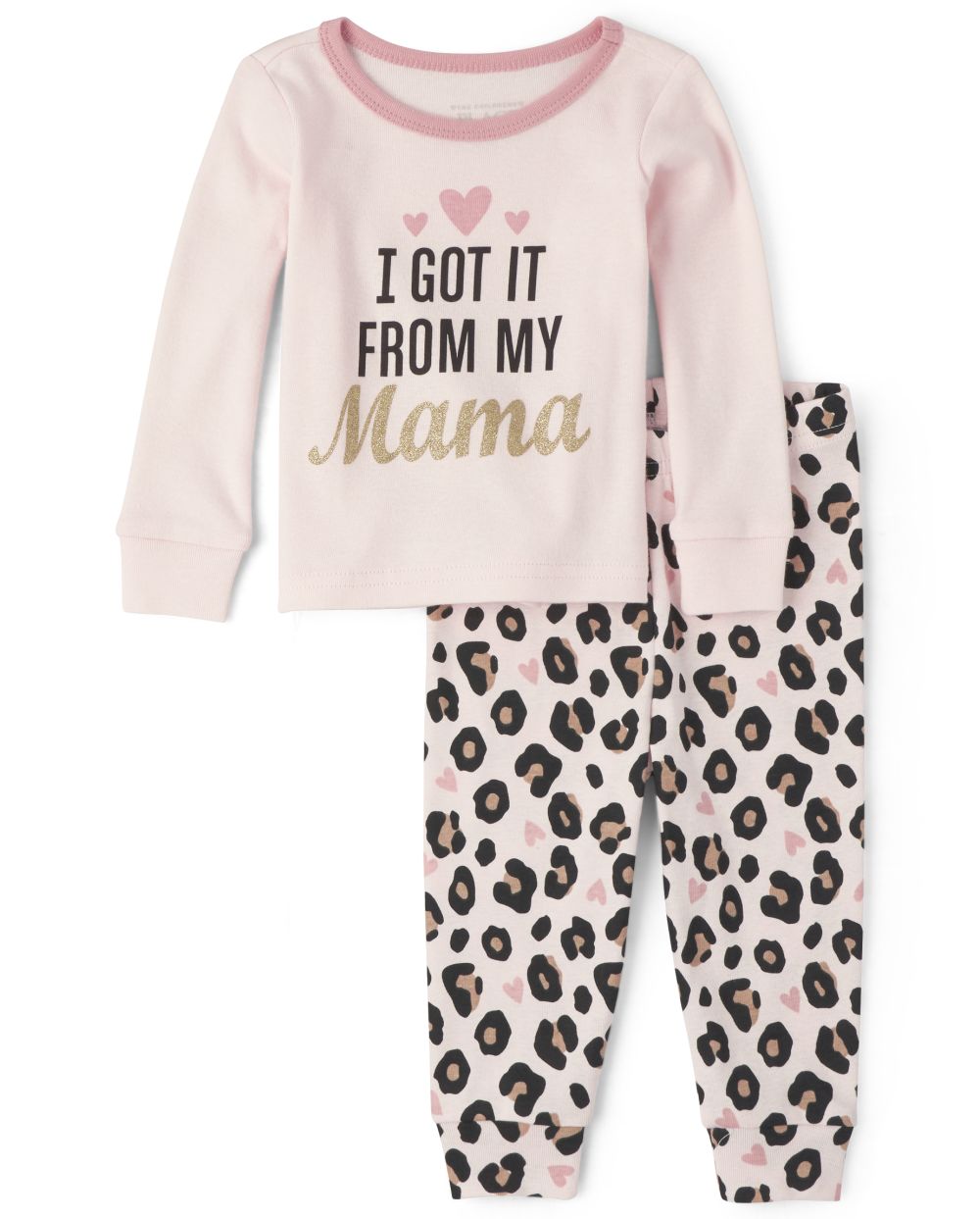 

s Baby And Toddler Leopard Mama Snug Fit Cotton Pajamas - Pink - The Children's Place