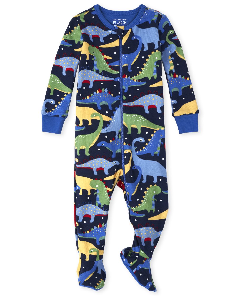 

s Baby And Toddler Boys Dino Snug Fit Cotton One Piece Pajamas - Blue - The Children's Place
