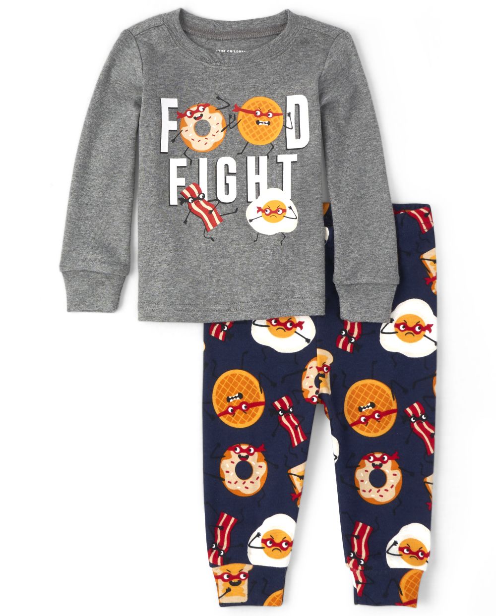 

s Baby And Toddler Boys Food Fight Snug Fit Cotton Pajamas - Blue - The Children's Place