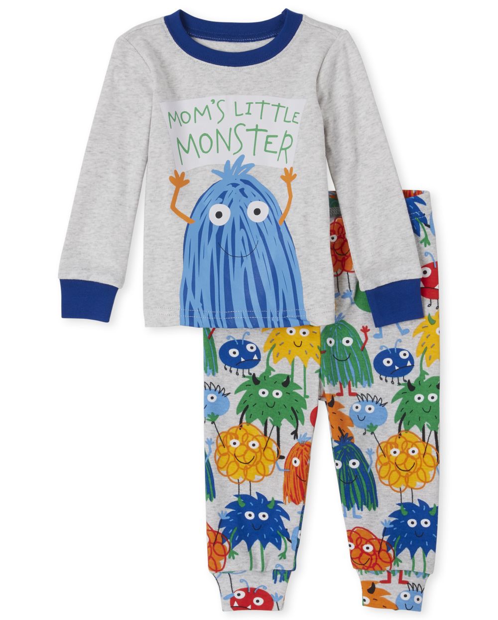 

s Baby And Toddler Boys Monster Snug Fit Cotton Pajamas - Gray - The Children's Place