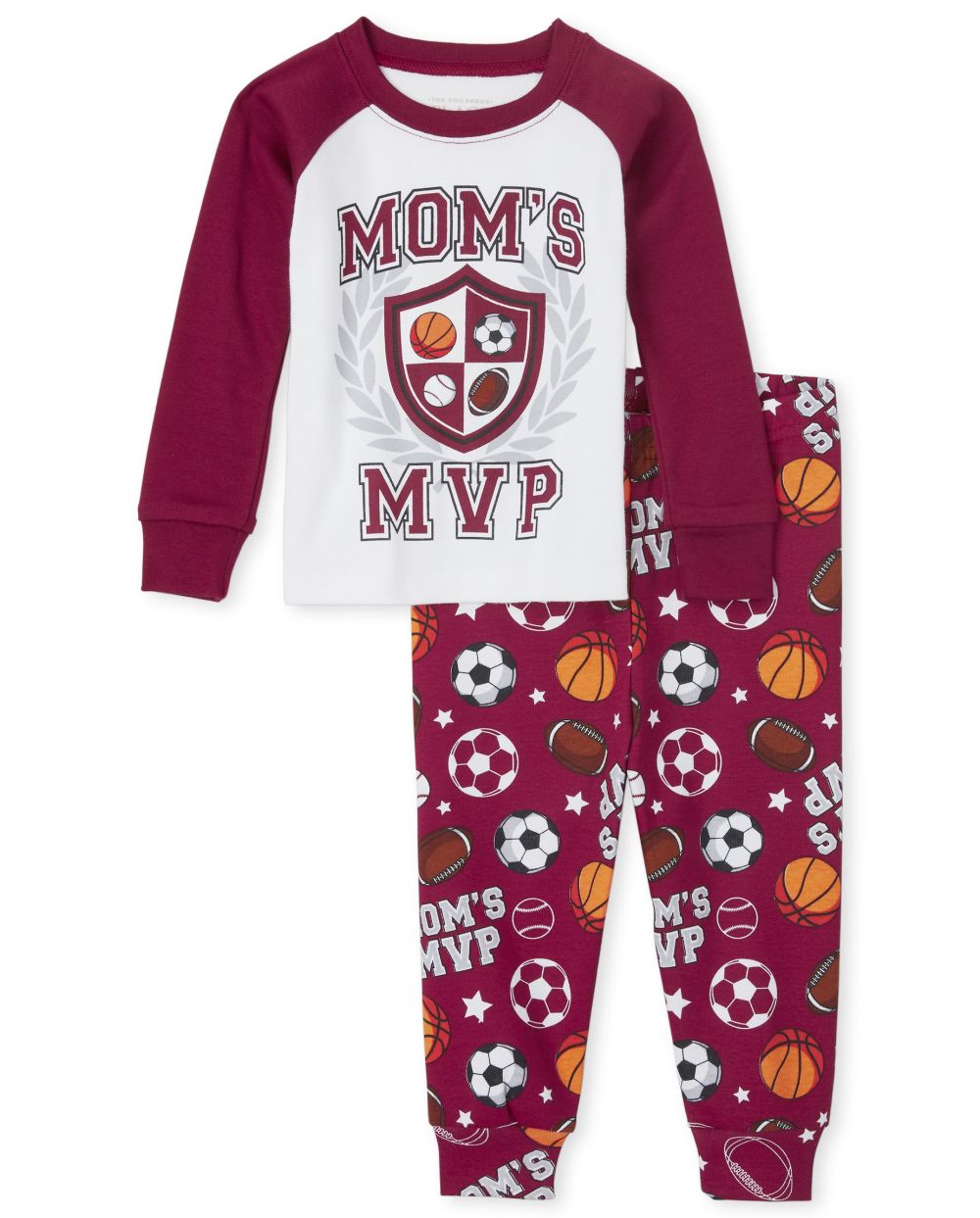 

s Baby And Toddler Boys Mom's Mvp Snug Fit Cotton Pajamas - Red - The Children's Place