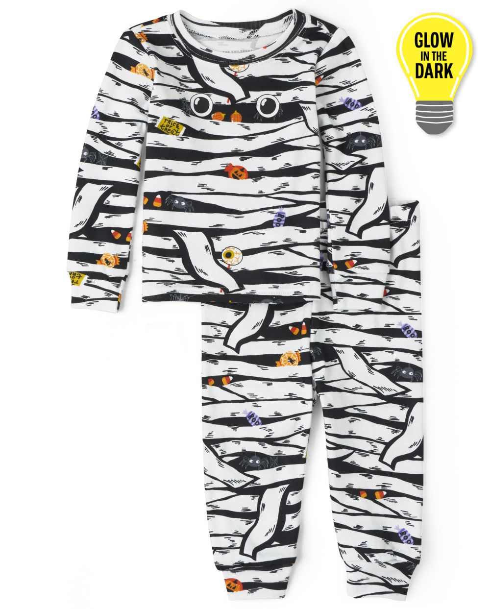 

s Unisex Baby And Toddler Matching Family Halloween Glow Mummy Snug Fit Cotton Pajamas - White - The Children's Place
