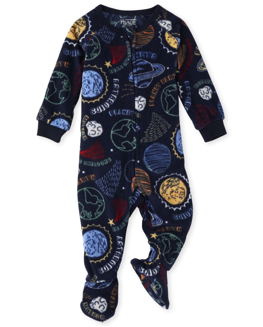 

s Baby And Toddler Boys Space Fleece One Piece Pajamas - Blue - The Children's Place
