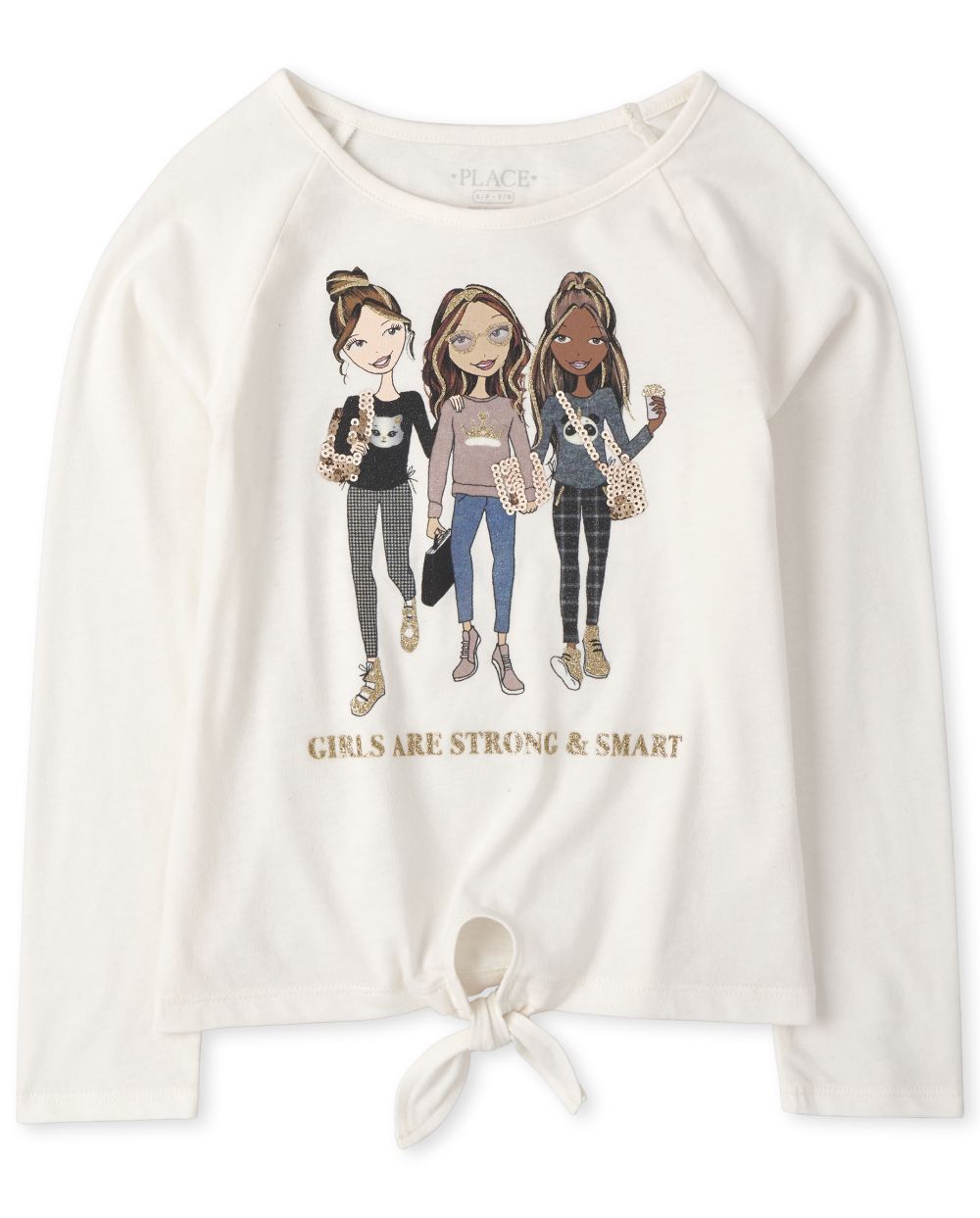 

Girls Squad Tie Front Top - White - The Children's Place