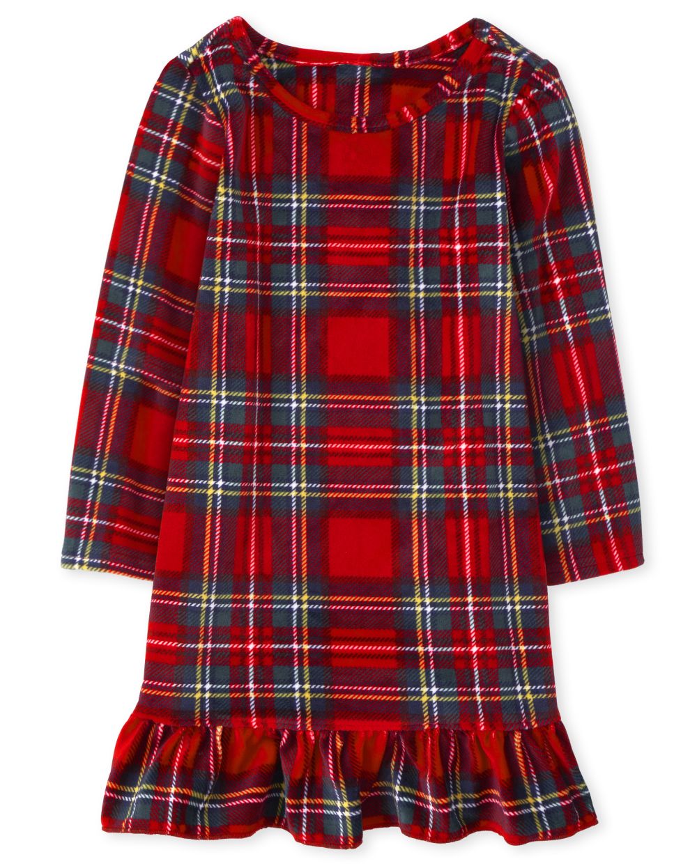 

s Baby And Toddler Mommy And Me Plaid Velour Matching Nightgown - Red - The Children's Place