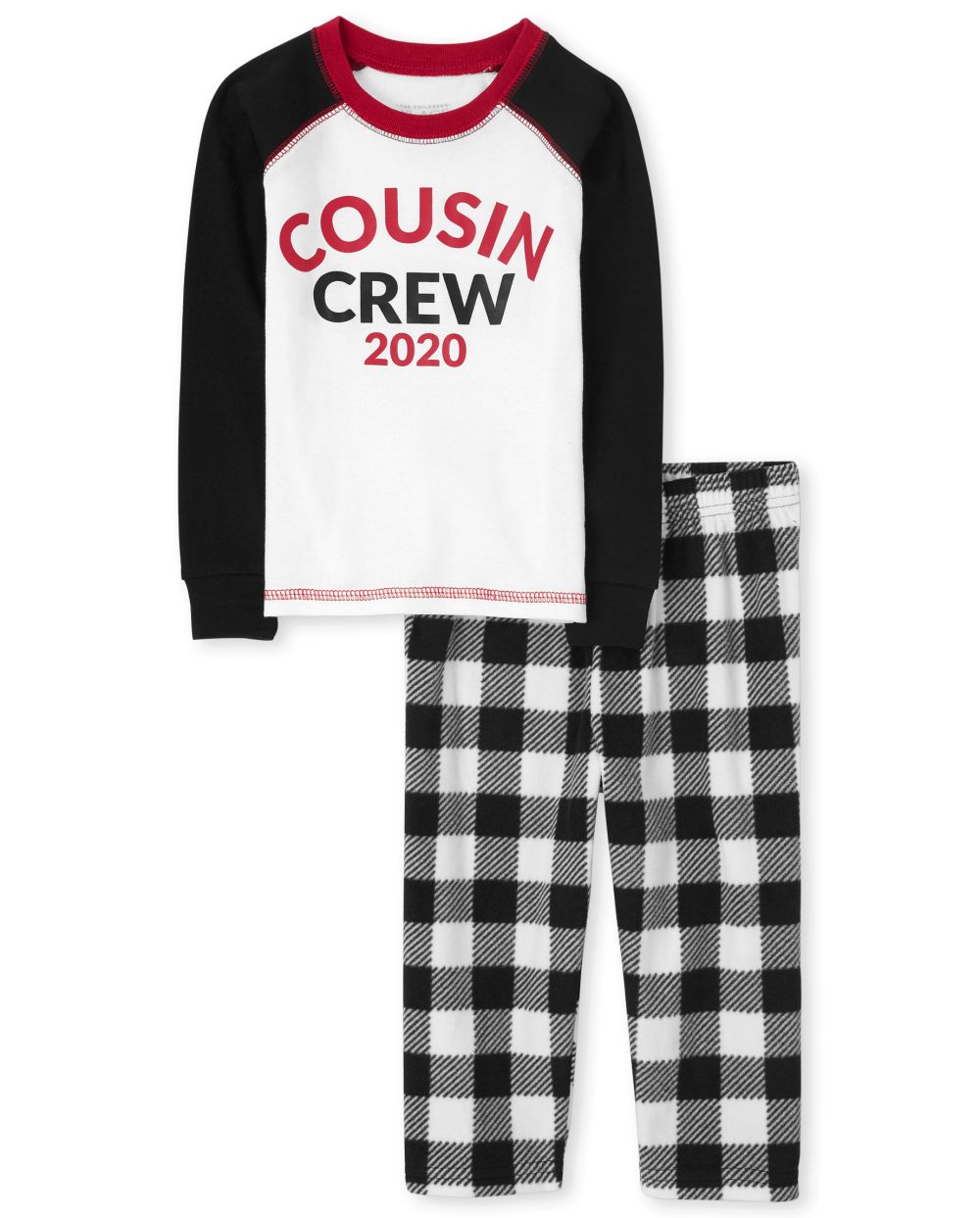

s Unisex Baby And Toddler Matching Family Buffalo Plaid Snug Fit Cotton And Fleece Pajamas - Black - The Children's Place