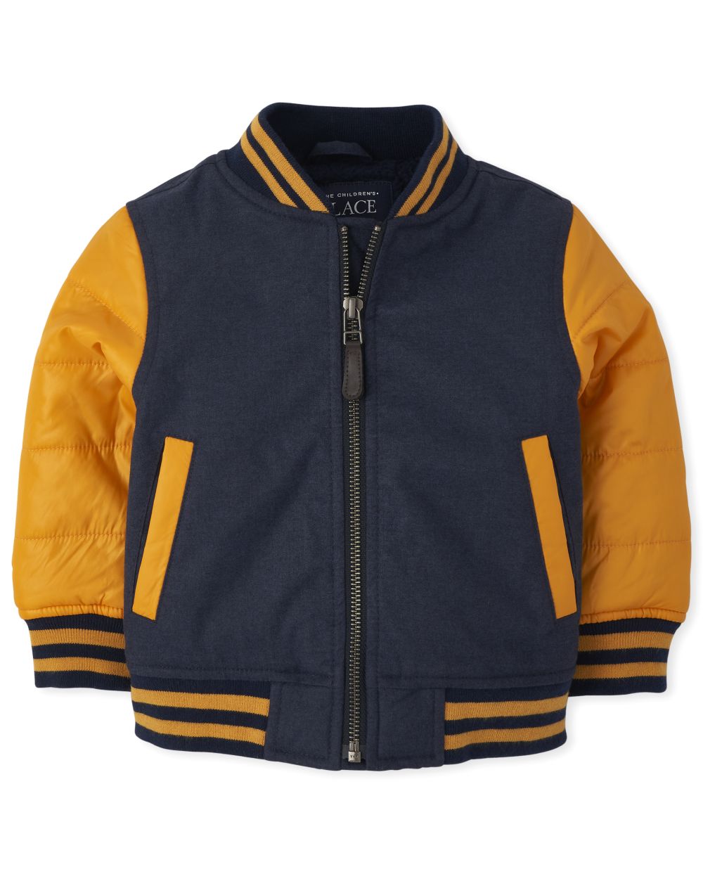 

s Baby And Toddler Boys Warmcore Primaloft Varsity Bomber Jacket - Yellow - The Children's Place