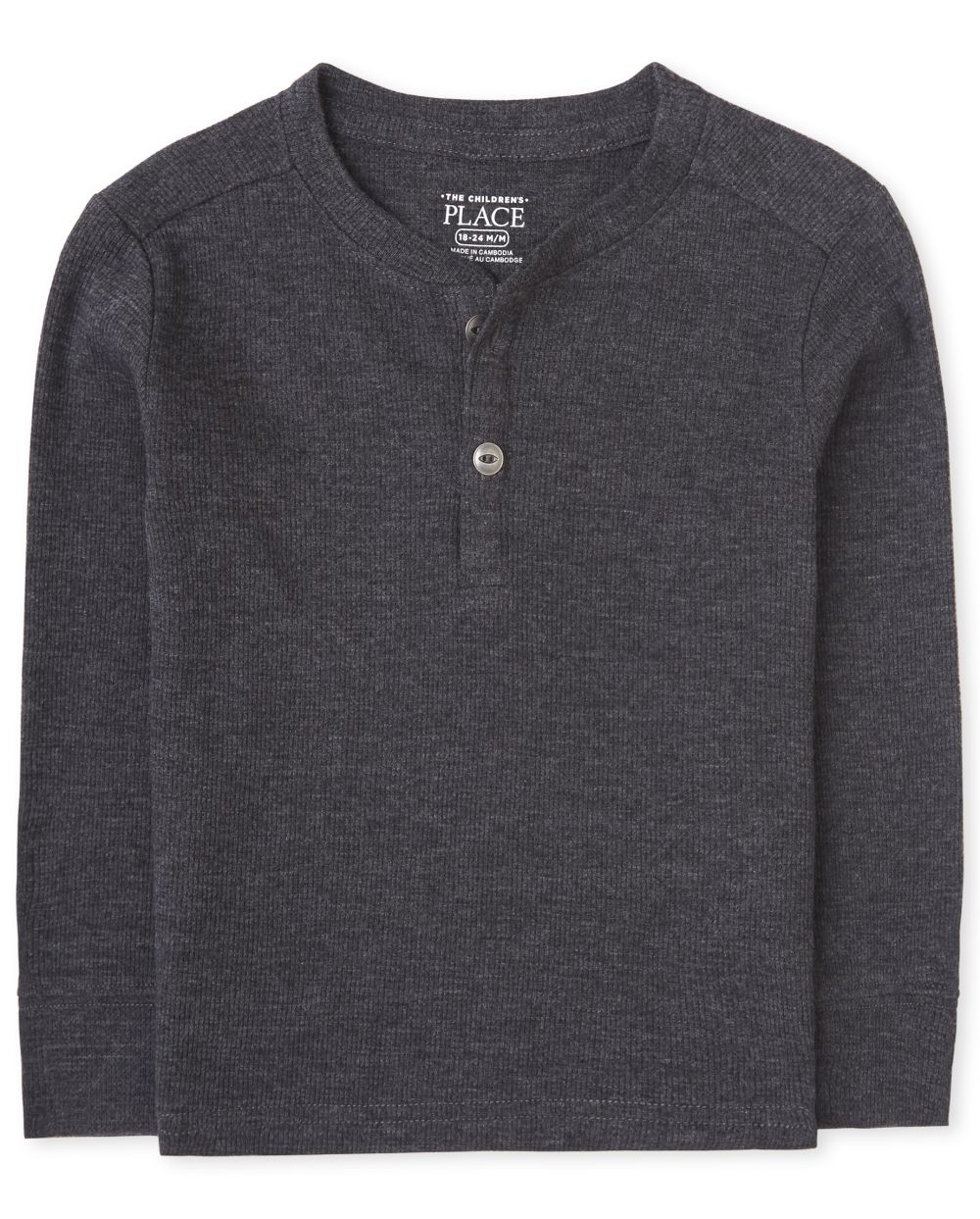 

s Baby And Toddler Boys Thermal Henley Top - Black - The Children's Place