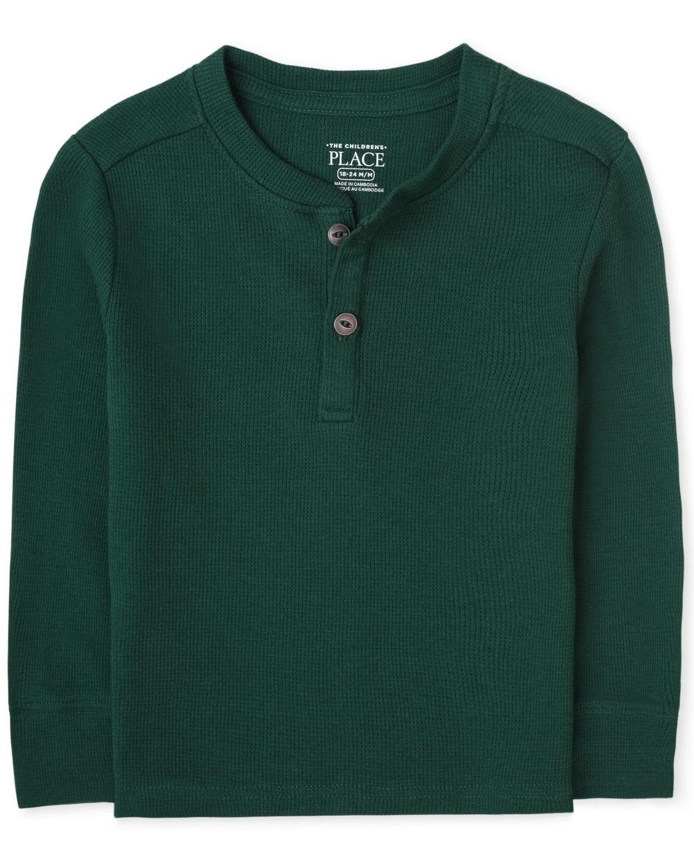 

s Baby And Toddler Boys Thermal Henley Top - Green - The Children's Place