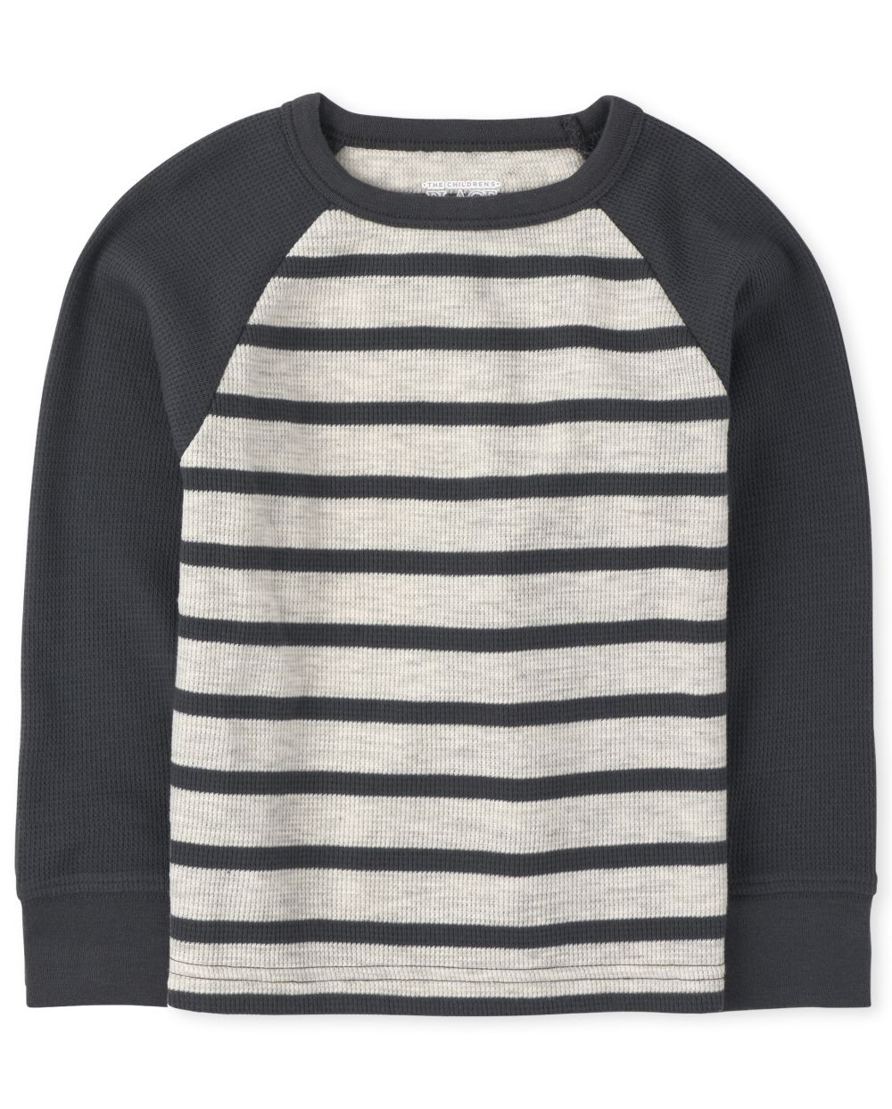 

s Baby And Toddler Boys Striped Thermal Top - Gray - The Children's Place