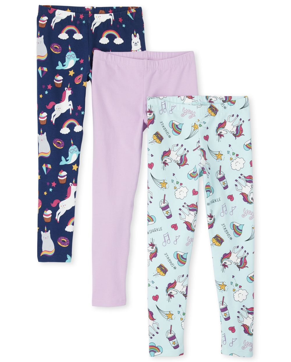 

Girls Doodle Leggings 3-Pack - Purple - The Children's Place