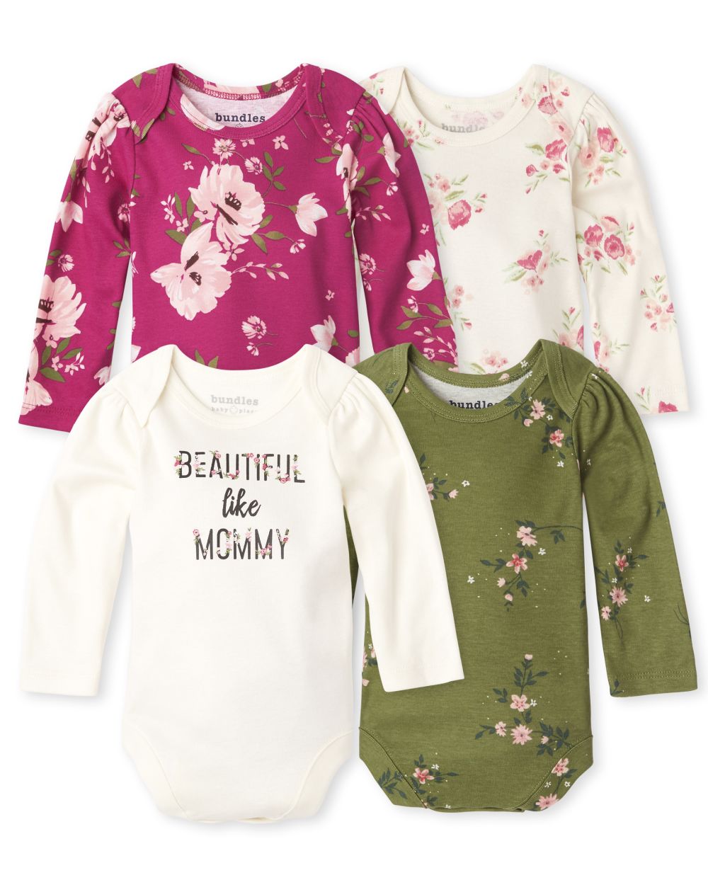 

s Baby Floral Bodysuit 4-Pack - Pink - The Children's Place