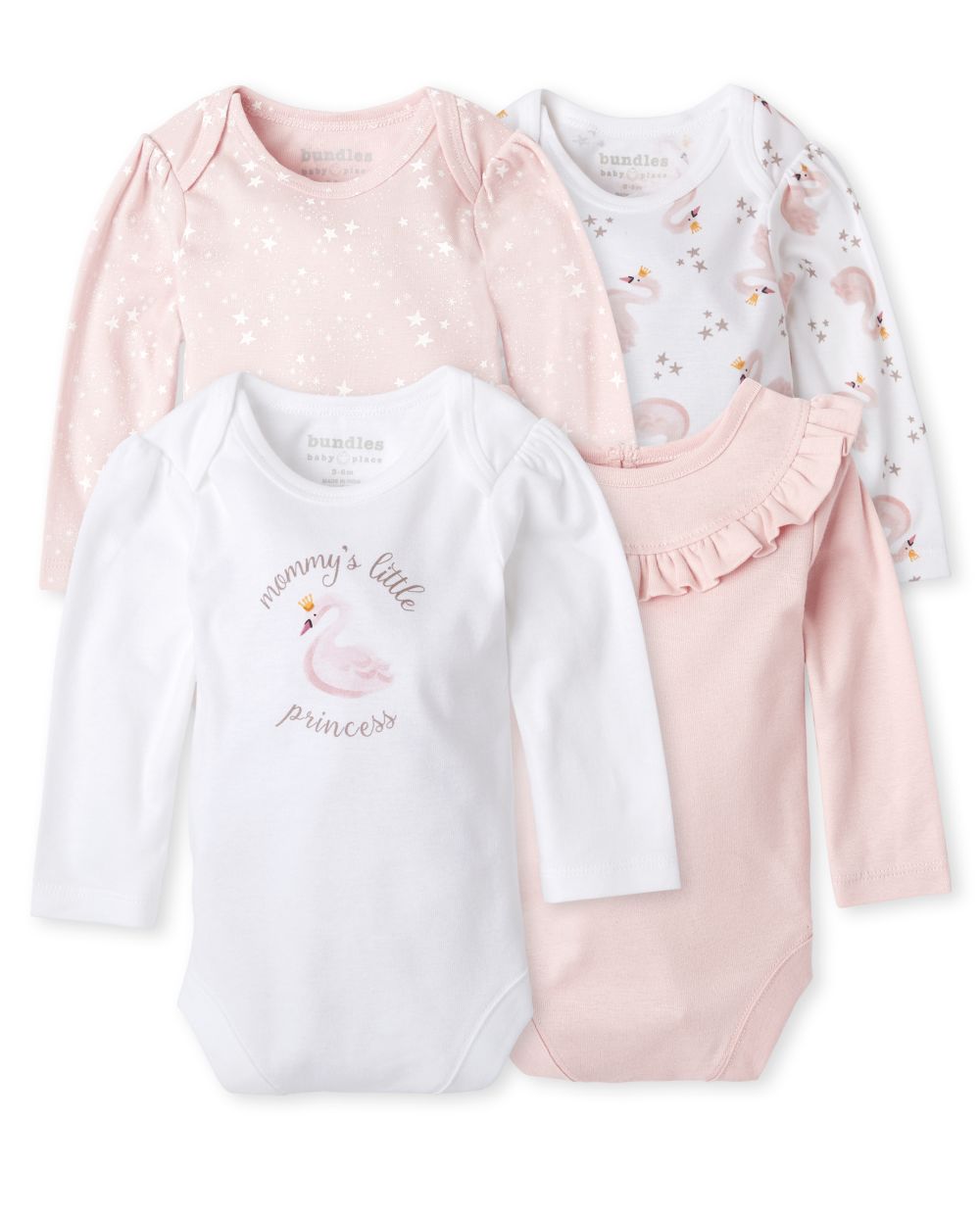 

Newborn Baby Swan Bodysuit 4-Pack - White - The Children's Place