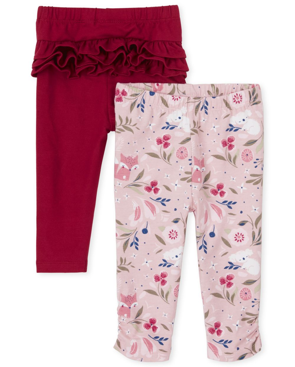 

Newborn Baby Floral Fox Pants 2-Pack - Red - The Children's Place