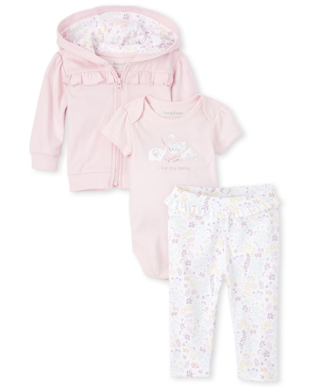 

s Baby Floral Swan 3-Piece Take Me Home Set - Pink - The Children's Place
