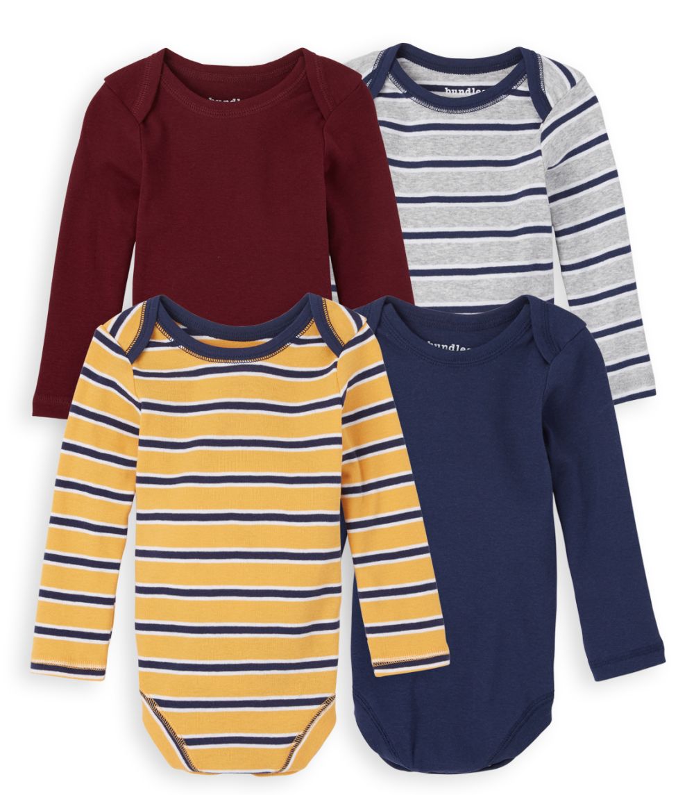 

Newborn Baby Boys Striped Bodysuit 4-Pack - Multi - The Children's Place
