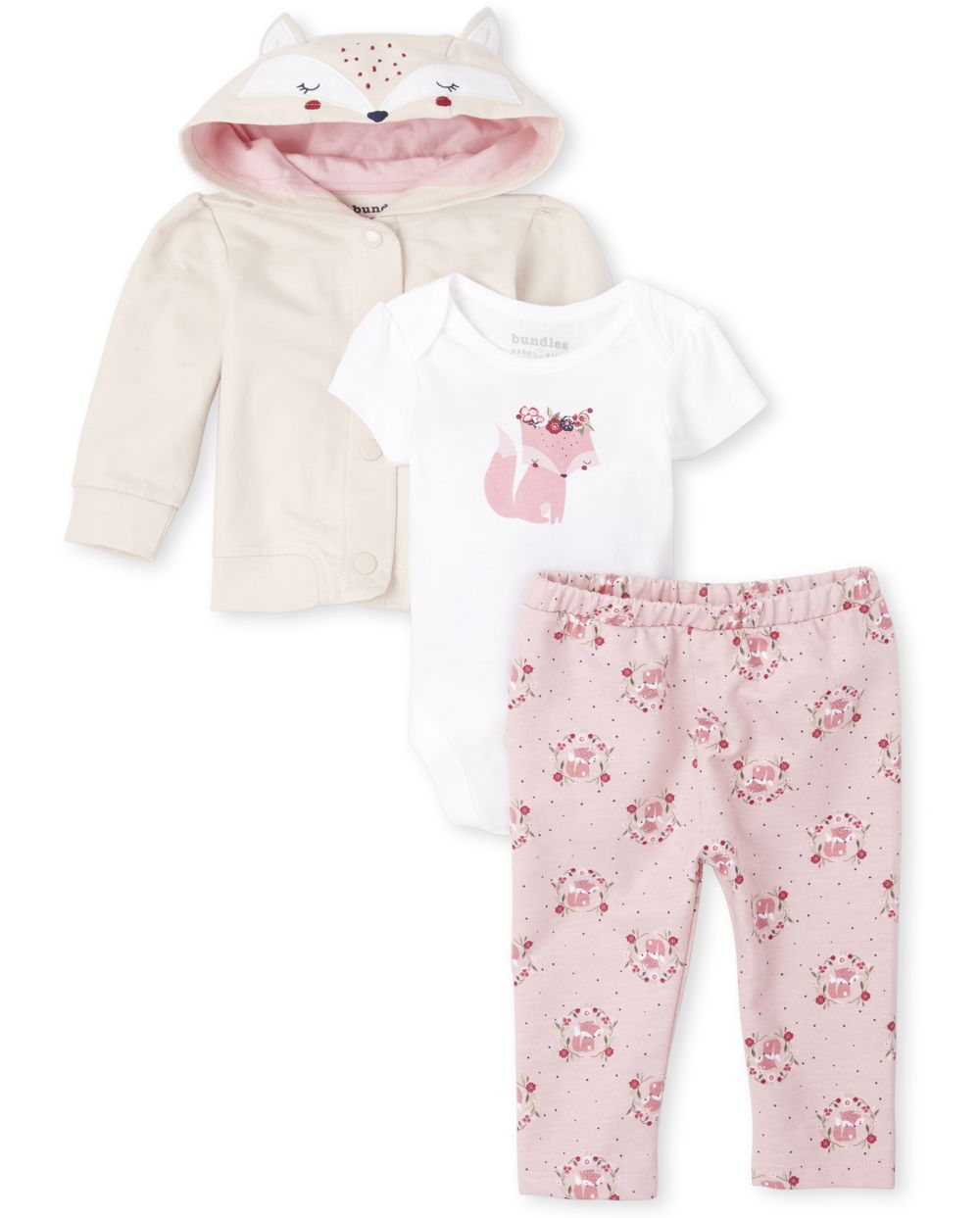 

Newborn Baby Fox 3-Piece Playwear Set - Pink - The Children's Place
