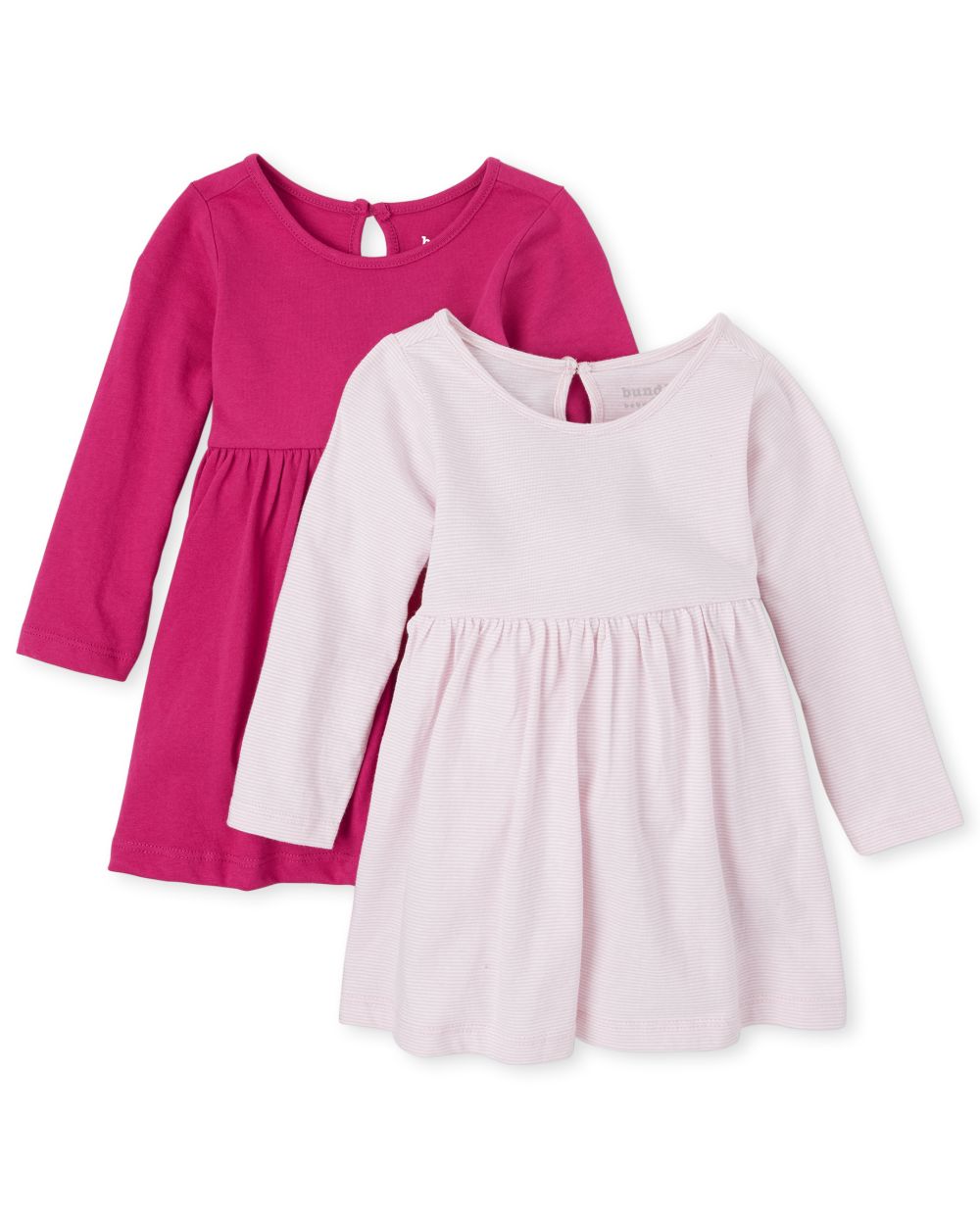 

Newborn Baby Striped Bodysuit Dress 2-Pack - Pink - The Children's Place
