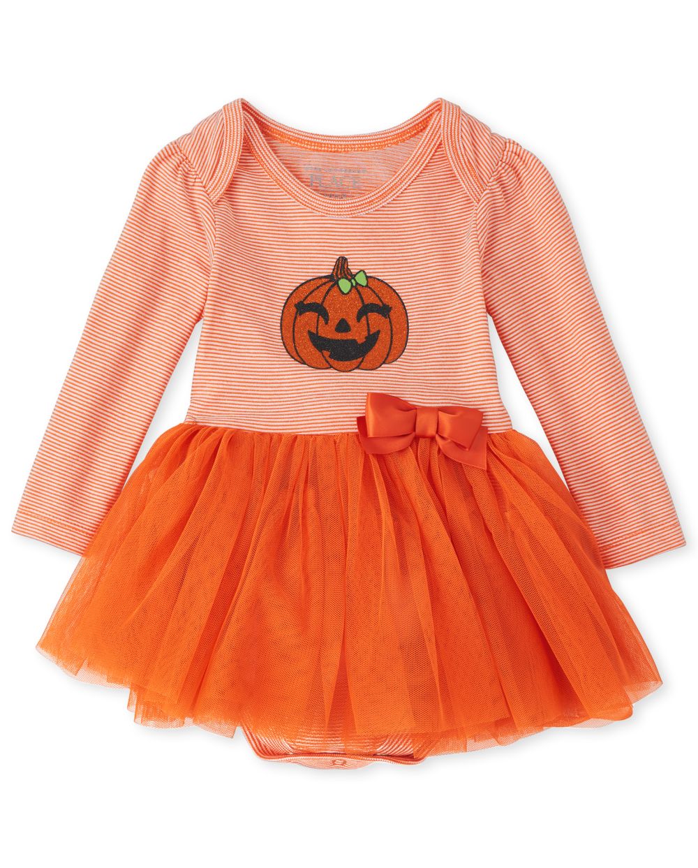 

Newborn Baby Halloween Pumpkin Tutu Bodysuit Dress - Orange - The Children's Place